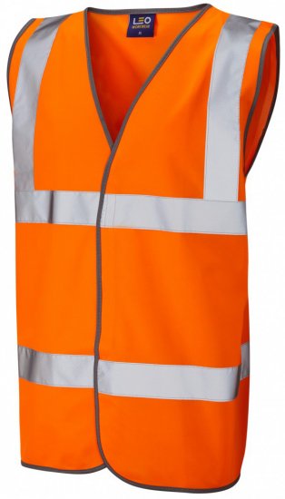 Leo Tarka Waistcoat Hi-Vis Orange - Herren arbeitskleidung - Herren Arbeitskleidung Große Größen