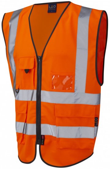 Leo Lynton Superior Waistcoat Hi-Vis Orange - Herren arbeitskleidung - Herren Arbeitskleidung Große Größen