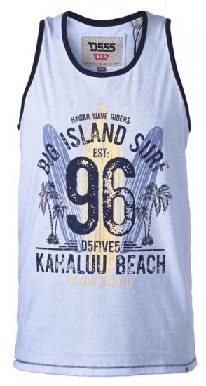 D555 Wirral Hawaii Surf Board Printed Vest Sky Blue - Herren-T-shirts - Herren-T-Shirts in großen Größen