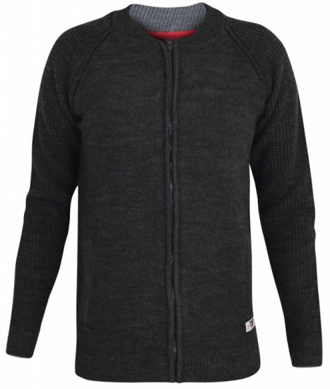 D555 Xavier Knitted Bomber Charcoal - Herren-sweater und -hoodies - Herren-Sweater und -Hoodies in großen Größen