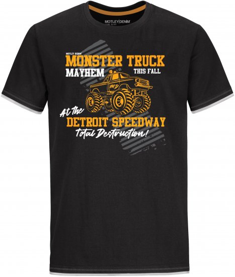 Motley Denim Yeovil T-Shirt Black - Herren-T-shirts - Herren-T-Shirts in großen Größen