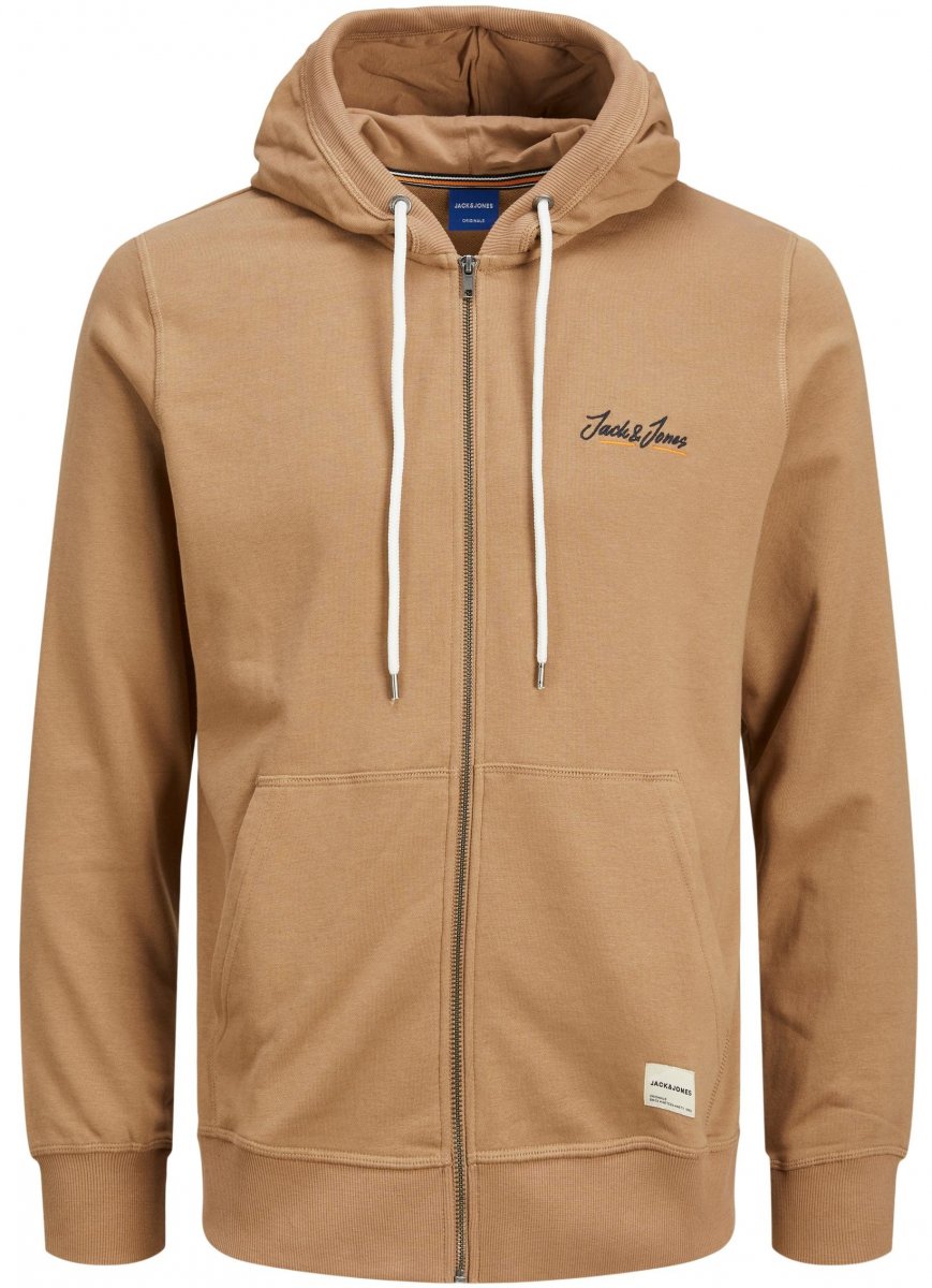Hoodie in großen Größen Jack u0026 Jones JORPAUL TONS ZIP Hoodie Brown -  Motleydenim.de